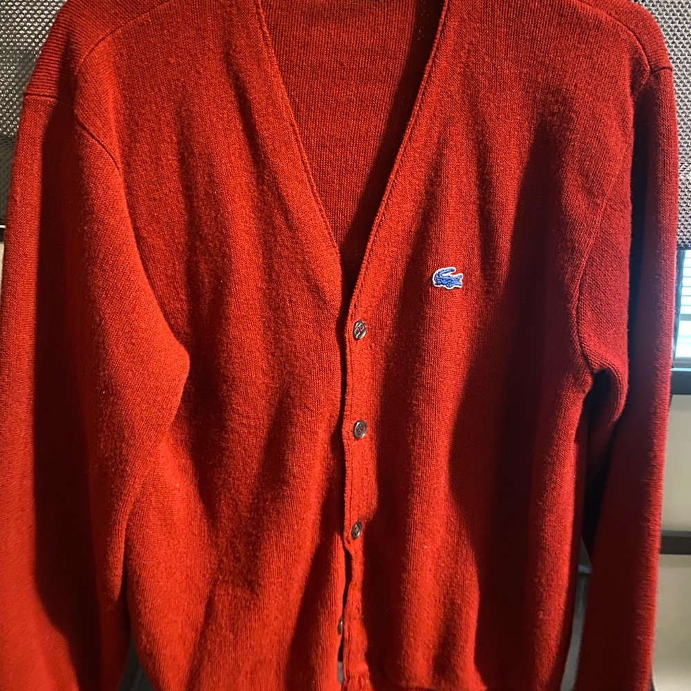 Red Lacoste Cardigan size M